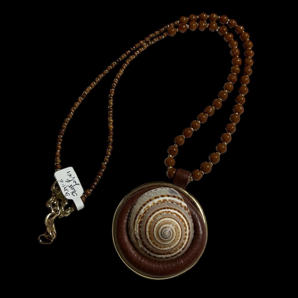 Sundial Shell and Jasper Beaded Necklace - Women Jewelry